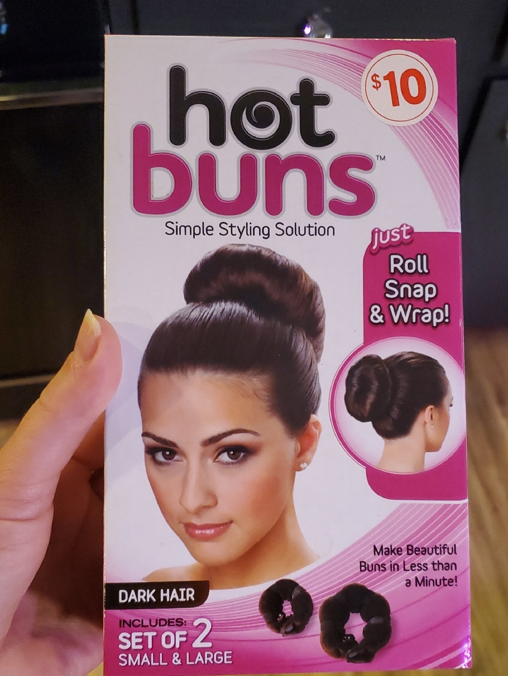 As Seen On TV Hot Buns Hair Styling Kit - Pink and Black
